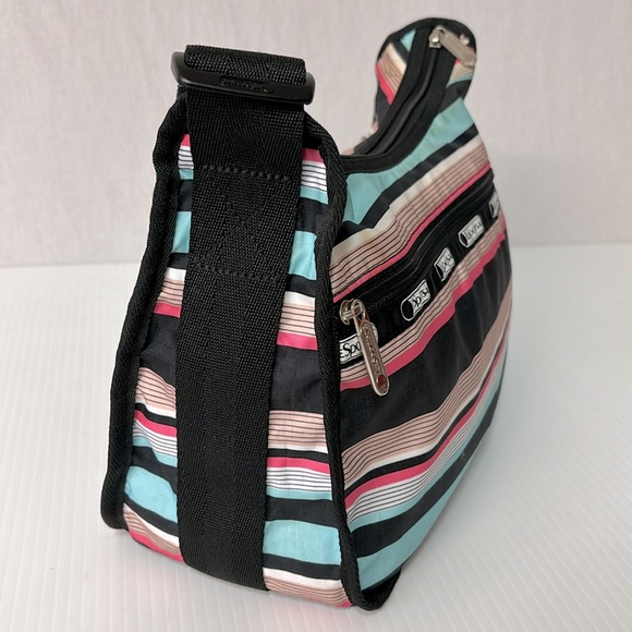 LeSportsac Classic Hobo Multi Colour Stripes Crossbody Bag - Picture 4 of 14